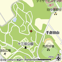宮城県名取市手倉田山周辺の地図