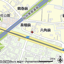 宮城県名取市下増田六角周辺の地図