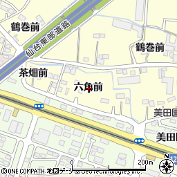 宮城県名取市下増田六角前周辺の地図