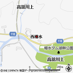 宮城県名取市高舘川上西樽水周辺の地図