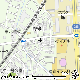 宮城県名取市高舘吉田野来周辺の地図