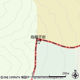 烏帽子岩周辺の地図