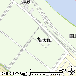 宮城県名取市閖上新大塚周辺の地図