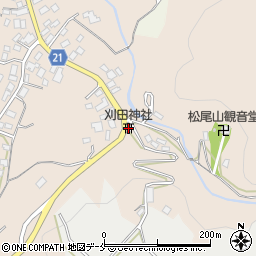 刈田神社周辺の地図