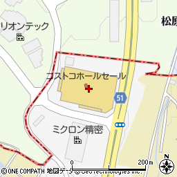 コストコホールセールかみのやま倉庫店周辺の地図