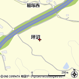 宮城県仙台市太白区坪沼（稲塚東）周辺の地図