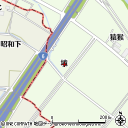 宮城県名取市閖上境周辺の地図
