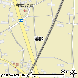 宮城県名取市田高清水周辺の地図