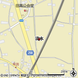 宮城県名取市田高（清水）周辺の地図