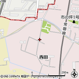 宮城県名取市上余田西田周辺の地図