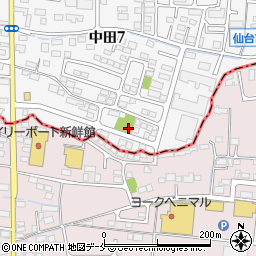 中田七丁目南公園周辺の地図