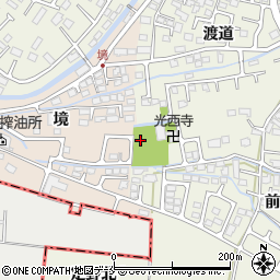 中田境東南公園周辺の地図