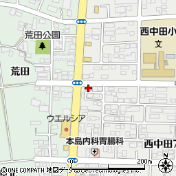 ときわ亭　西中田店周辺の地図