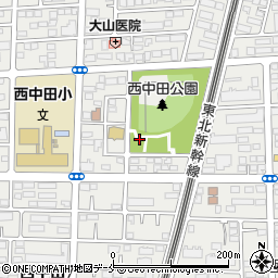 西中田公園トイレ（多目的トイレ）周辺の地図
