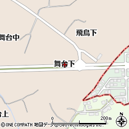 宮城県名取市高舘熊野堂舞台下周辺の地図