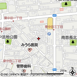 ピースフル東中田駐車場周辺の地図
