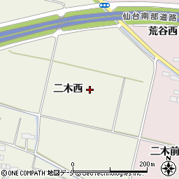 宮城県仙台市若林区今泉二木西周辺の地図