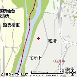宮城県仙台市若林区日辺宅所下周辺の地図