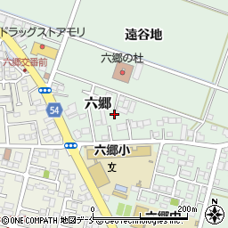宮城県仙台市若林区六郷周辺の地図