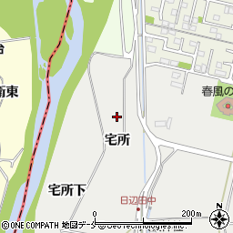宮城県仙台市若林区日辺宅所周辺の地図