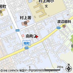 新潟県村上市南町周辺の地図