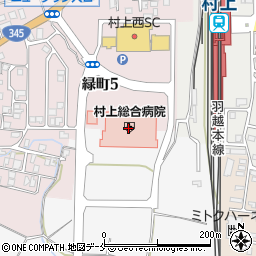 ヤマザキＹショップ村上総合病院店周辺の地図