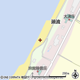 瀬波温泉海水浴場周辺の地図