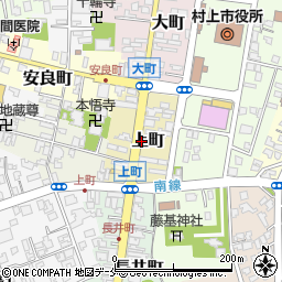 新潟県村上市上町周辺の地図