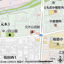 山形市元木公民館周辺の地図