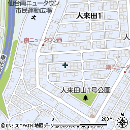 宮城県仙台市太白区人来田周辺の地図