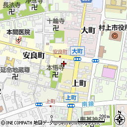 新潟県村上市安良町2-14周辺の地図