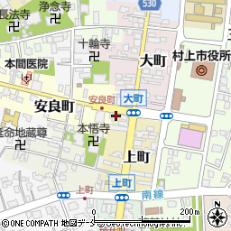 新潟県村上市安良町2-16周辺の地図