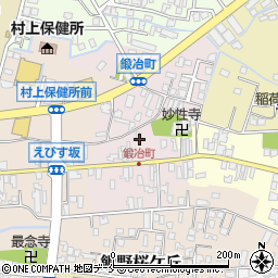 新潟県村上市鍛冶町周辺の地図