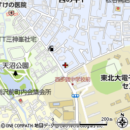 ファミリーマート仙台西の平店周辺の地図