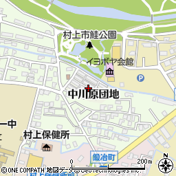 新潟県村上市中川原団地周辺の地図