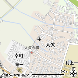 新潟県村上市大欠周辺の地図