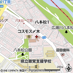 仙台市　八本松児童館周辺の地図