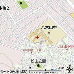 仙台市立八木山中学校周辺の地図