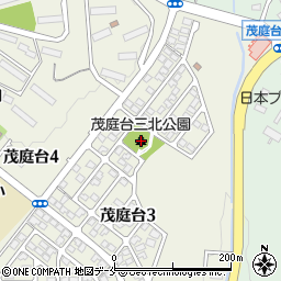 茂庭台三北公園周辺の地図