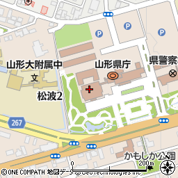 山形県庁特殊室　福利厚生関係売店・共済・事務室周辺の地図
