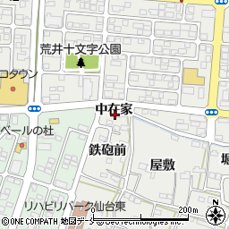 宮城県仙台市若林区荒井中在家周辺の地図
