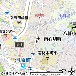 宮城県仙台市若林区南材木町周辺の地図