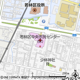 仙台市役所　教育局図書館若林図書館周辺の地図