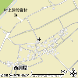 新潟県村上市西興屋570周辺の地図