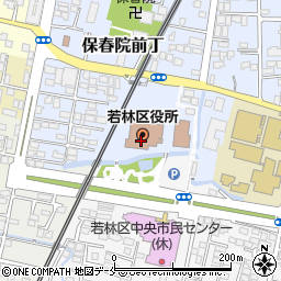 仙台市若林区役所周辺の地図