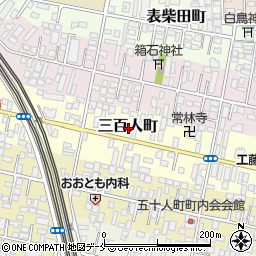 宮城県仙台市若林区三百人町周辺の地図