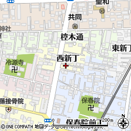 宮城県仙台市若林区西新丁周辺の地図