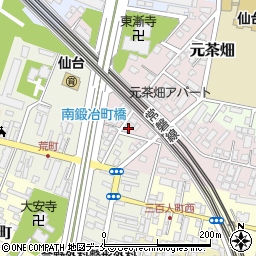 宮城県仙台市若林区元茶畑44周辺の地図