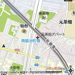 宮城県仙台市若林区元茶畑3周辺の地図