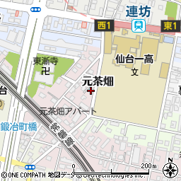 宮城県仙台市若林区元茶畑31-8周辺の地図